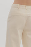 On A Mission Ecru High Waisted Wide Leg Pants