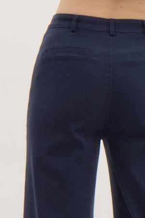 On A Mission Navy High Waisted Wide Leg Pants