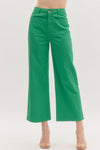 On A Mission Green High Waisted Wide Leg Pants