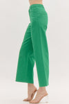 On A Mission Green High Waisted Wide Leg Pants