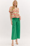 On A Mission Green High Waisted Wide Leg Pants