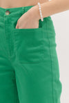 On A Mission Green High Waisted Wide Leg Pants