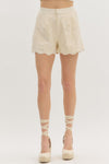 Garden Glow Floral Embroidered High Waist Shorts