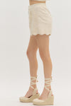 Garden Glow Floral Embroidered High Waist Shorts