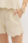 Garden Glow Floral Embroidered High Waist Shorts