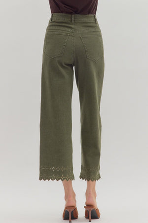 Sweet Magnolia Olive High Waist Ankle Length Pants