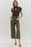 Sweet Magnolia Olive High Waist Ankle Length Pants
