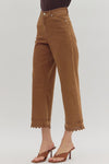 Sweet Magnolia Brown High Waist Ankle Length Pants
