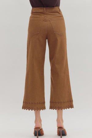 Sweet Magnolia Brown High Waist Ankle Length Pants