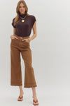 Sweet Magnolia Brown High Waist Ankle Length Pants