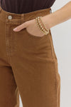 Sweet Magnolia Brown High Waist Ankle Length Pants