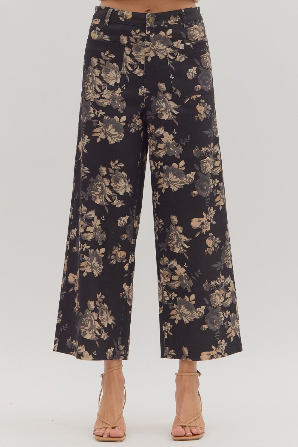 Dusky Gardens Floral Mid-Rise Pants