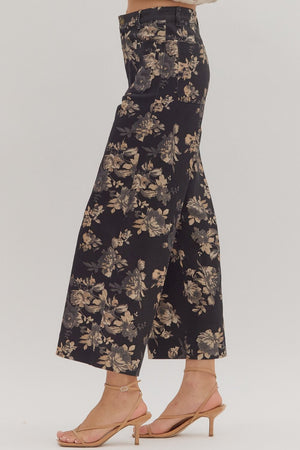 Dusky Gardens Floral Mid-Rise Pants