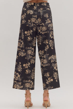 Dusky Gardens Floral Mid-Rise Pants