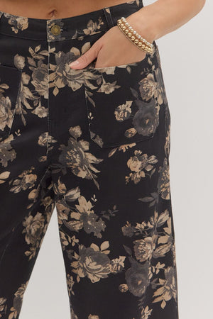 Dusky Gardens Floral Mid-Rise Pants