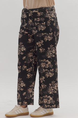 Dusky Gardens Floral Mid-Rise Pants