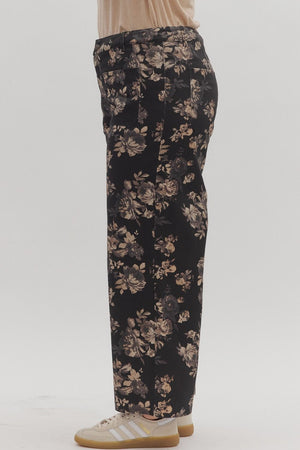 Dusky Gardens Floral Mid-Rise Pants