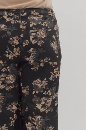 Dusky Gardens Floral Mid-Rise Pants