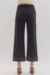 Lennox Cuff Black Mid-Rise Ankle Length Pants