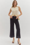 Lennox Cuff Black Mid-Rise Ankle Length Pants
