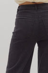 Lennox Cuff Black Mid-Rise Ankle Length Pants