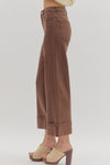Lennox Cuff Brown Mid-Rise Ankle Length Pants