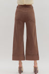 Lennox Cuff Brown Mid-Rise Ankle Length Pants