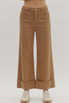 Lennox Cuff Camel Mid-Rise Ankle Length Pants