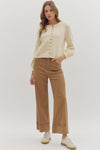 Lennox Cuff Camel Mid-Rise Ankle Length Pants