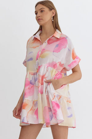 What A Dream Watercolor Print Dress