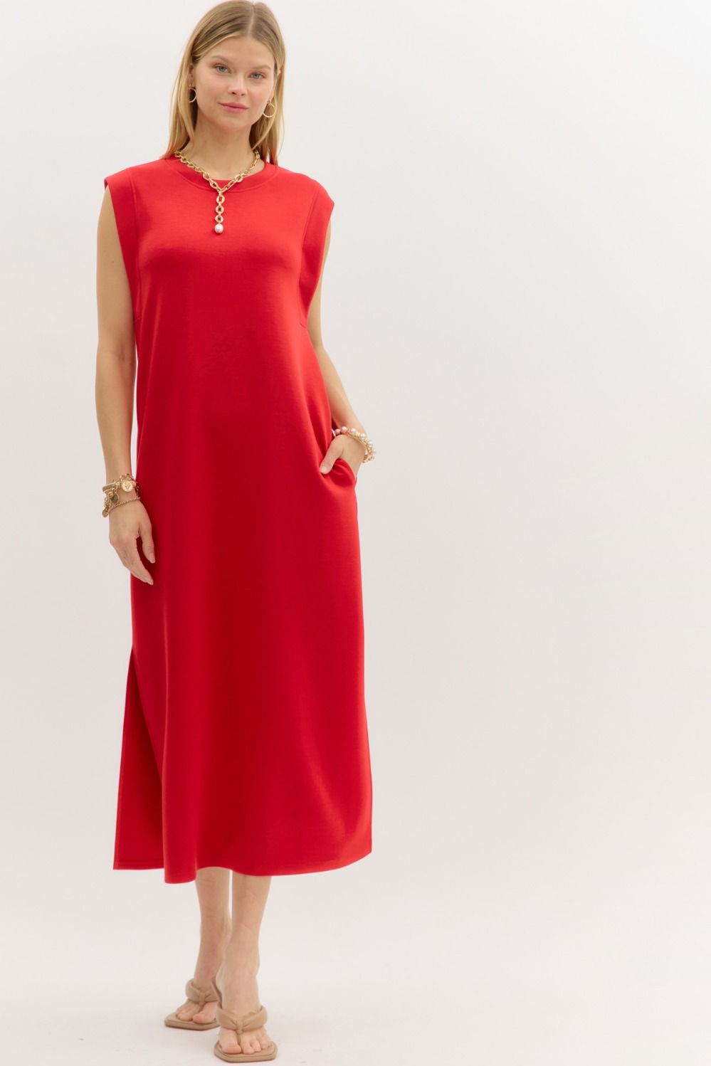 Still & Chic Jersey Midi Dress