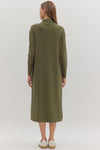 Rowan Olive Mock Neck Midi Dress