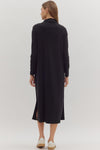 Rowan Black Mock Neck Midi Dress
