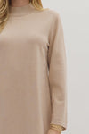 Sandstone Sand Mock Neck Knit Midi Dress