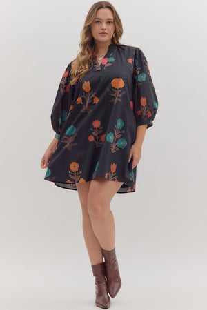 Twilight Meadow Floral Dress