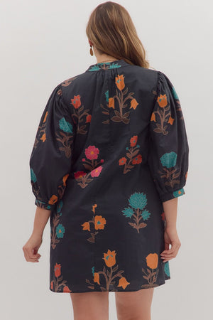 Twilight Meadow Floral Dress