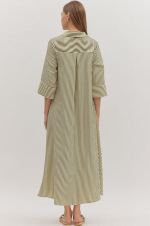 Olive Lane Striped Midi Dress