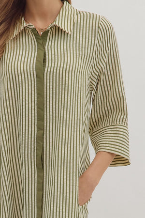 Olive Lane Striped Midi Dress