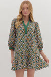 Emerald Lane Geometric Print Dress