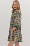 Emerald Lane Geometric Print Dress