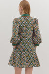 Emerald Lane Geometric Print Dress