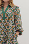 Emerald Lane Geometric Print Dress