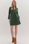 Camden Street Hunter Green V-Neck Knit Dress