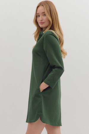 Camden Street Hunter Green V-Neck Knit Dress