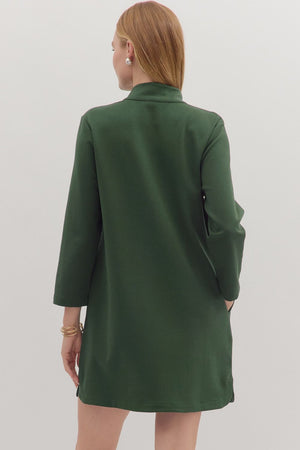 Camden Street Hunter Green V-Neck Knit Dress