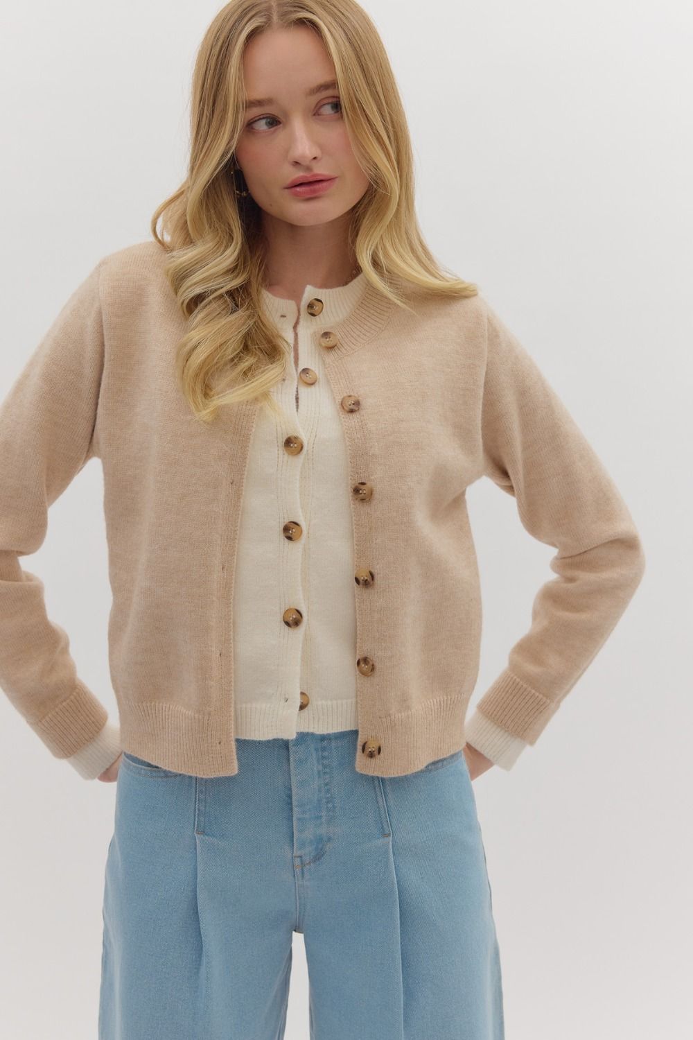 Modern Muse Oatmeal Cardigan Set