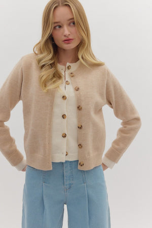Modern Muse Oatmeal Cardigan Set
