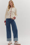 Hearthside Plaid Cream Cardigan