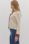 Hearthside Plaid Cream Cardigan