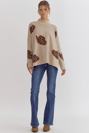 Cowgirl Wild Mock Neck Long Sleeve Sweater